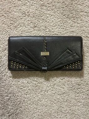 Roxy Black Faux Leather Studded Wallet
